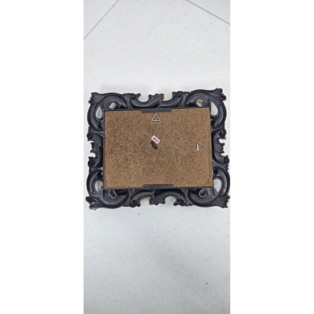 VTG Syroco‎ Style Ornate Picture Frame Burgundy Gold Hollywood Regency 5 x 3.25